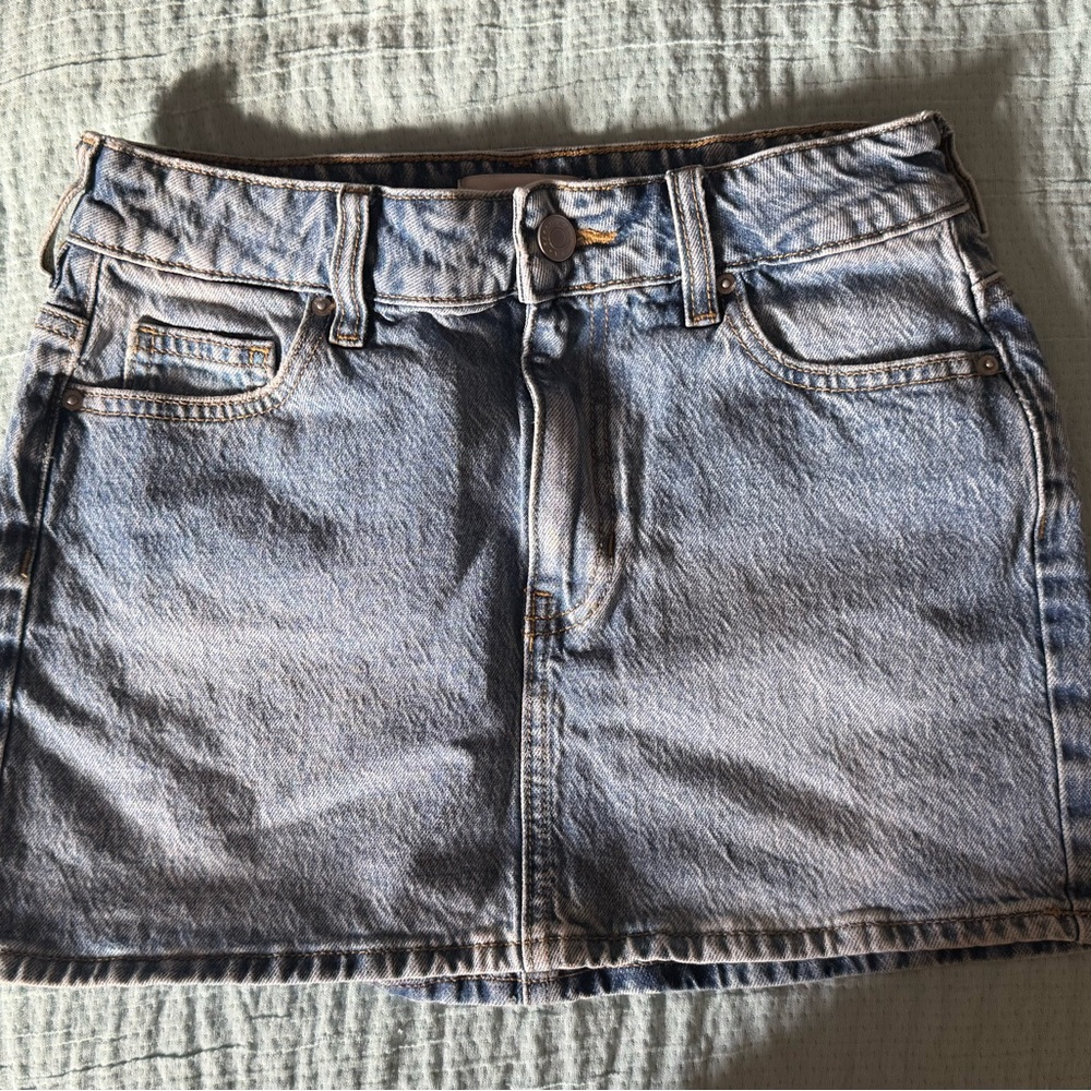 PacSun Light Wash Denim Mini Skirt